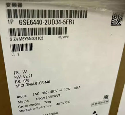 R2S3 6SE6440-2UD34-5FB1 55kW Micromaster 440 Frequency Converter