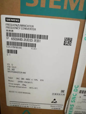 IP20 Siemens Frequency Converter 37kW 6SE6440-2UD33-7EB1 Without Filter