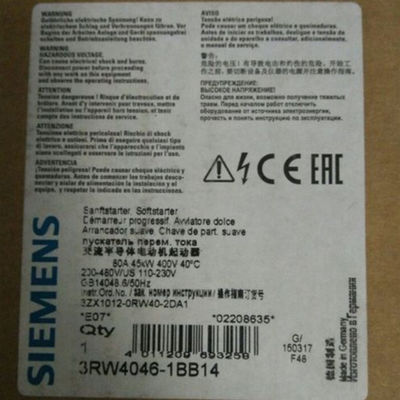AC / DC 3RW Soft Starters Screw Terminals 3RW4046-1BB14 45KW / 80A